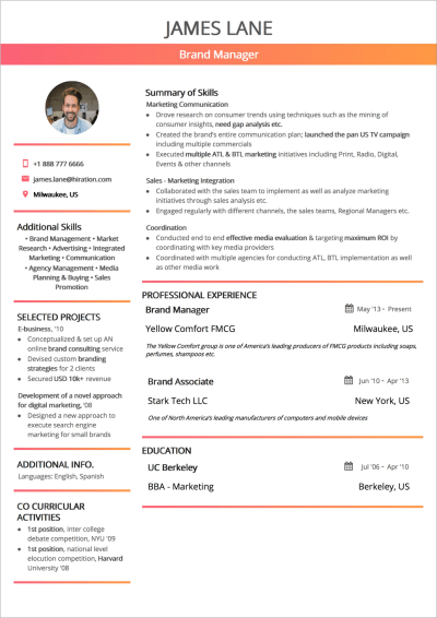 Build resume for me